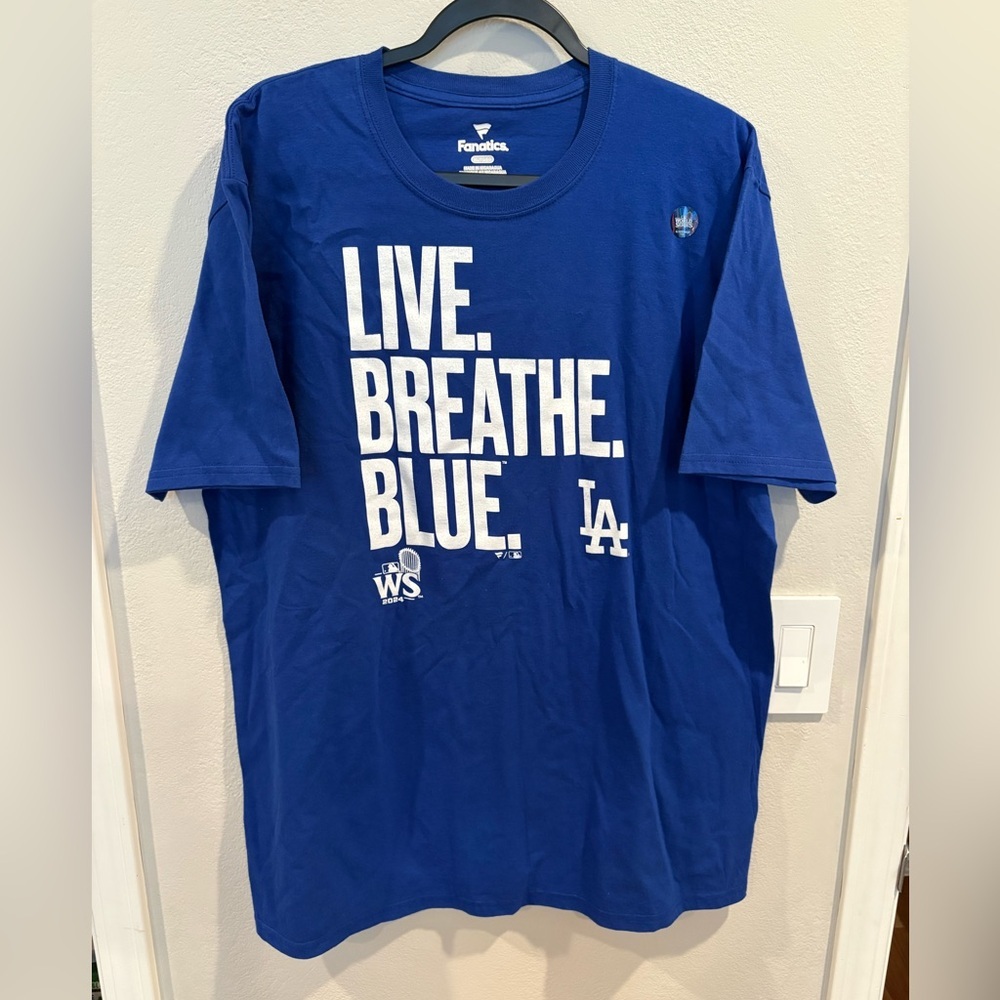 Fanatics Los Angeles Dodgers World Series Royal Blue T-shirt Men’s Size XL NWOT - Picture 3 of 10